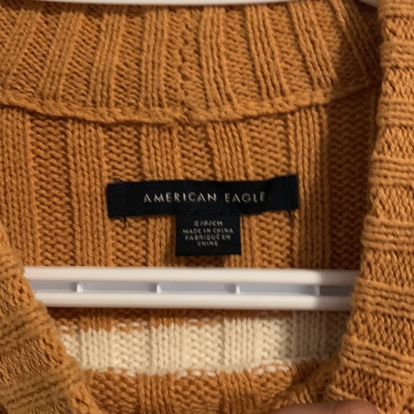 American Eagle Cropped Striped Knit Sweater - Picture 3 of 3